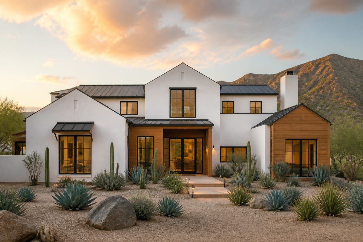 Scottsdale farmhouse exterior — realistic listing photo